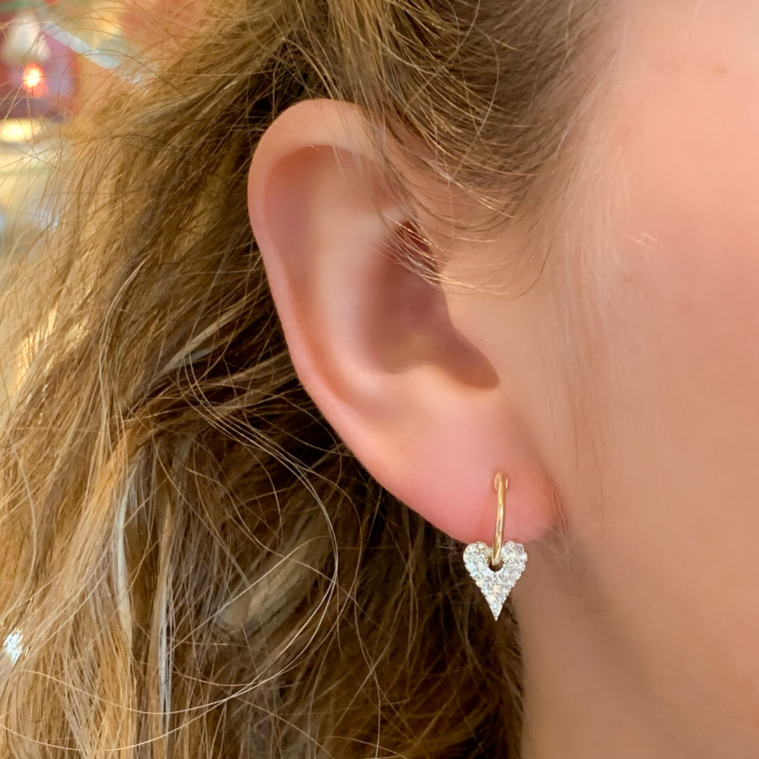 Yellow Hoop Heart Earrings
