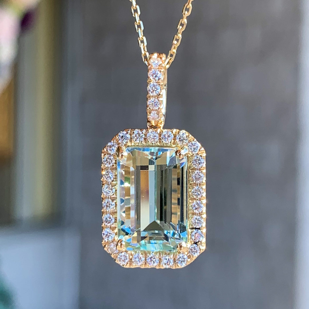 Aqua Diamond Pendant