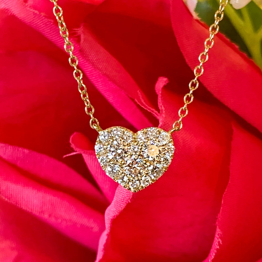 Pave Diamond Heart