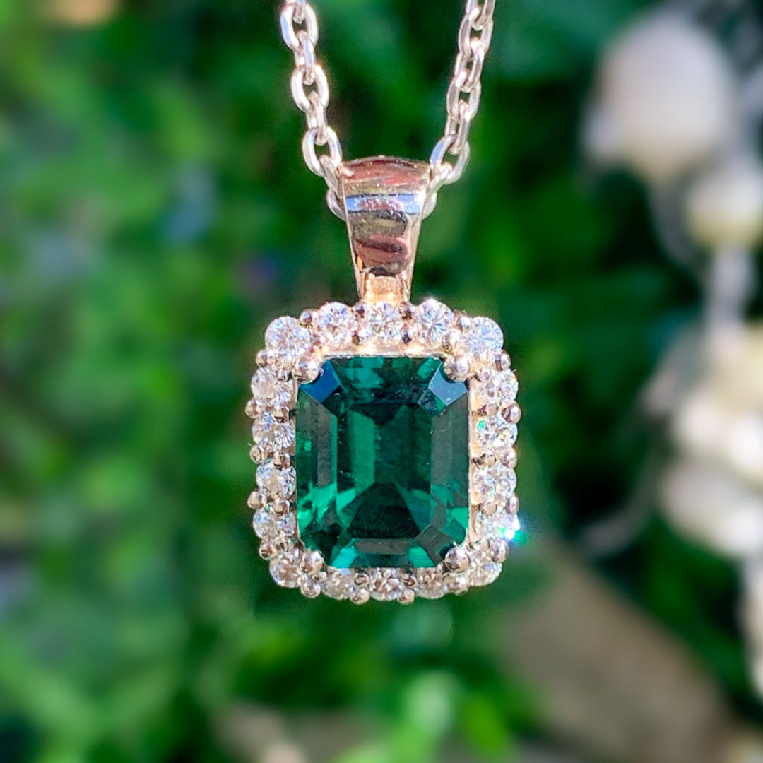 Lab Emerald Pendant