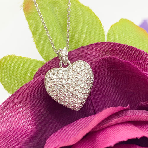 Pave Heart Lab Pendant