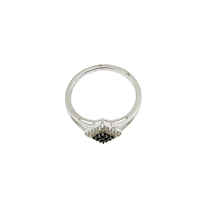 Estate White & Black Diamond Ring