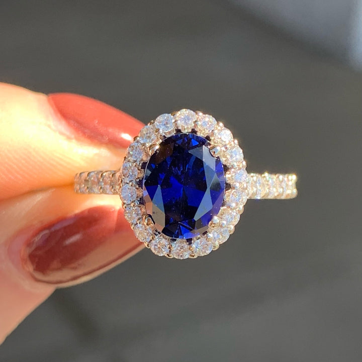 Lab Sapphire Ring