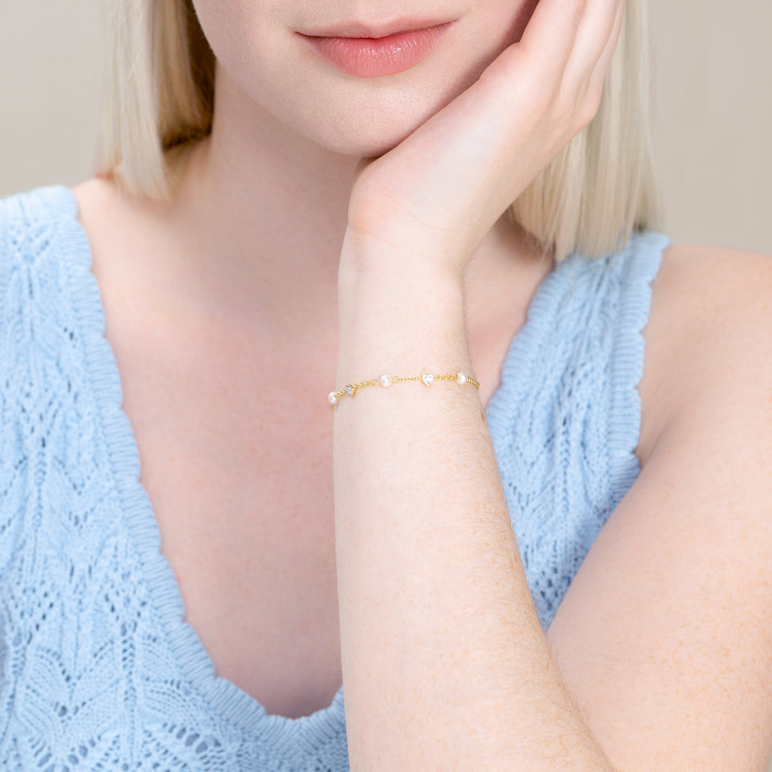 Pearl Heart Bracelet