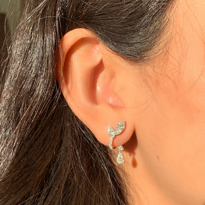 Diamond Leaf Earrings