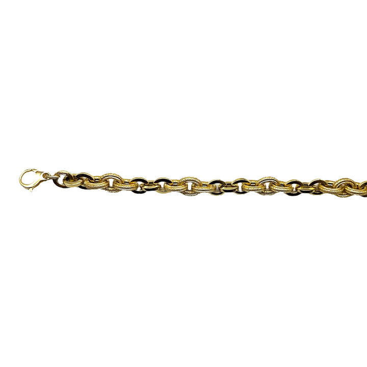 Gold Textured Link Bracelet