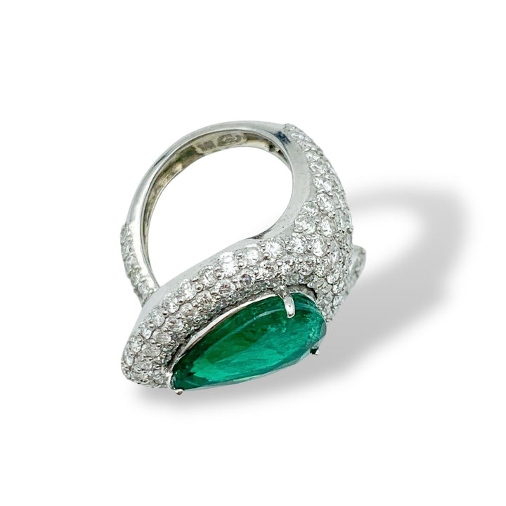 Estate Emerald Diamond Ring