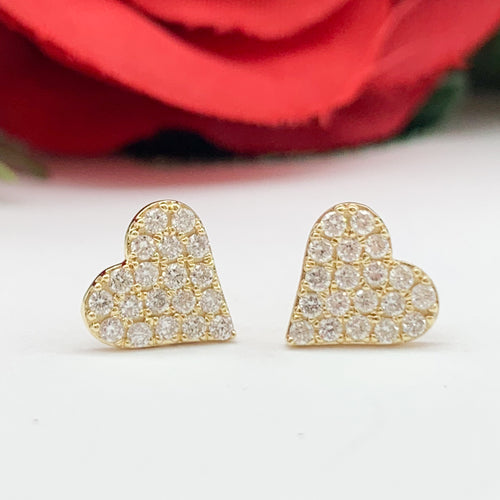 Pave Heart Studs