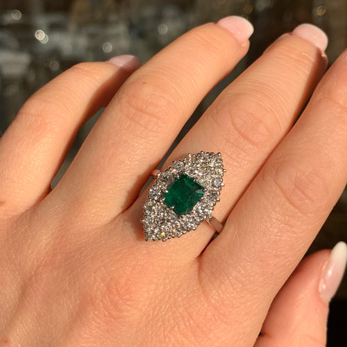 Platinum Emerald Ring