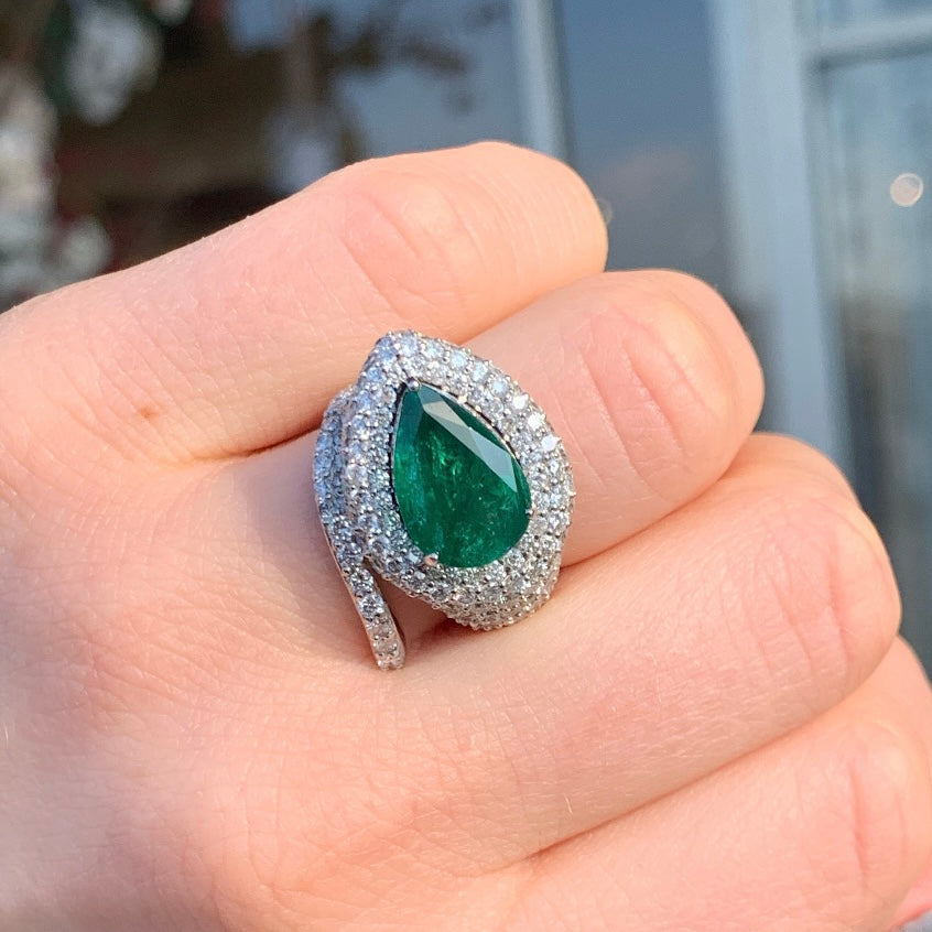 Estate Emerald Diamond Ring