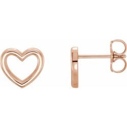 Rose Heart Studs