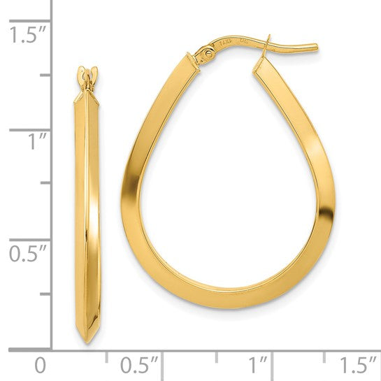 Teardrop Shape Hoop Earrings