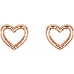 Rose Heart Studs