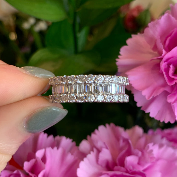 Baguette & Round Diamond Eternity Band