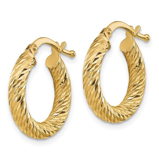 Diamond-Cut Hoop Earrings