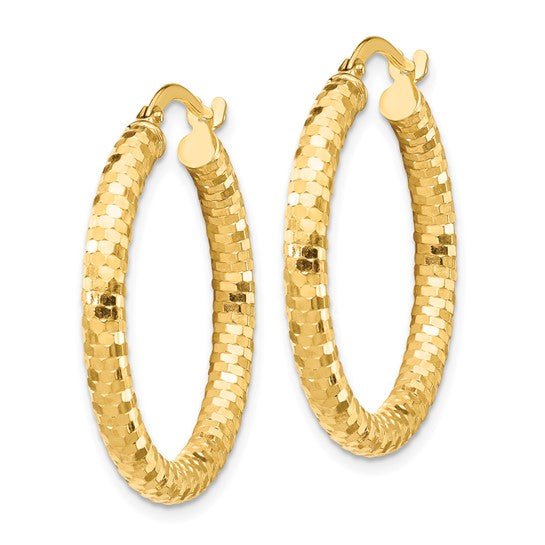 Diamond-cut Hoop Earrings