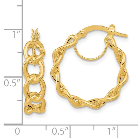 Cable Link Circle Hoop Earrings