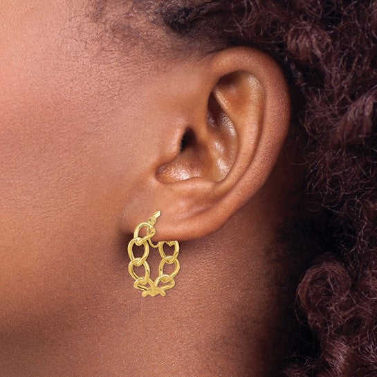 Cable Link Circle Hoop Earrings