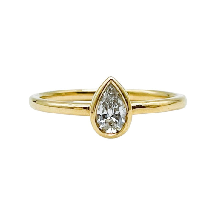 Estate Bezel Set Pear Diamond Ring