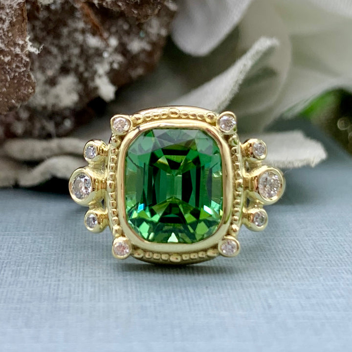 Tourmaline Diamond Ring