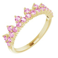 Pink Sapphire Crown Band