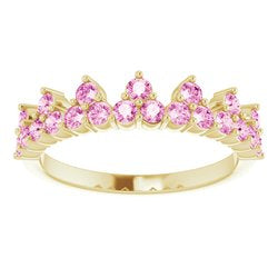 Pink Sapphire Crown Band