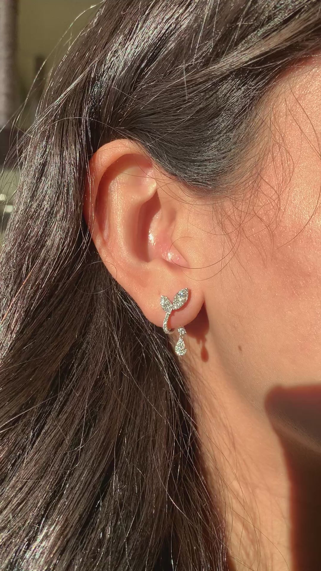 Diamond Leaf Earrings