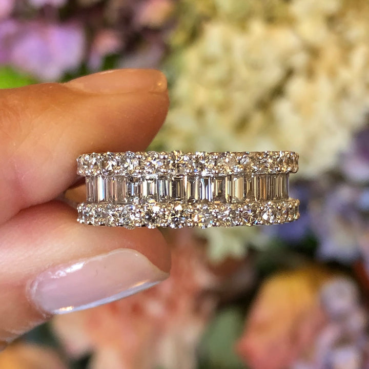 Baguette & Round Diamond Eternity Band