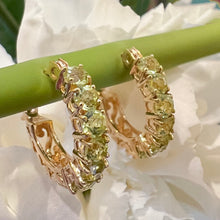 Load image into Gallery viewer, Estate Peridot Hoops