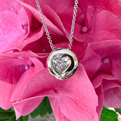 Estate Diamond Heart Pendant