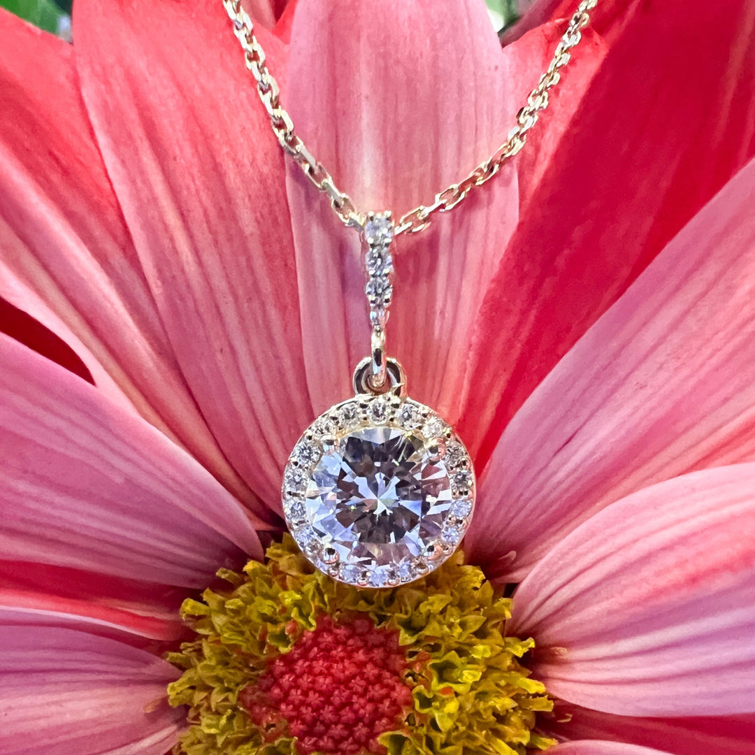 .74ct Diamond Halo Pendant