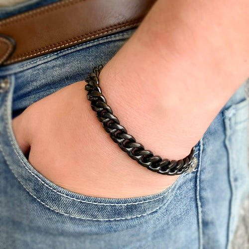 Black Matte Stainless Steel Bracelet