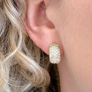 Estate Diamond Huggie Earrings