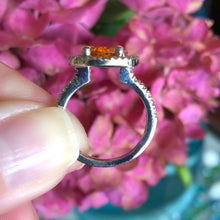 Load image into Gallery viewer, Yellow Sapphire Estate Halo Ring