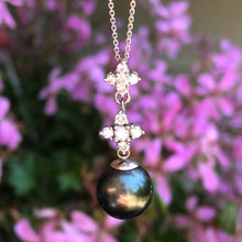 Load image into Gallery viewer, Black Pearl &amp; Diamond Pendant