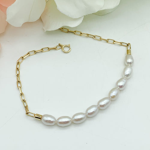 Pearl Paperclip Bracelet