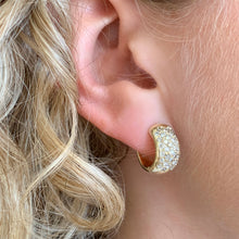 Load image into Gallery viewer, Estate Diamond Huggie Earrings