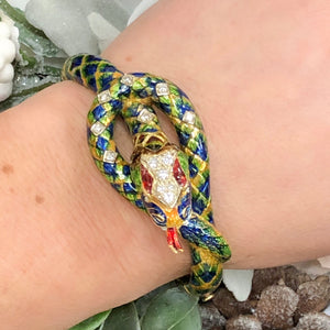 Enamel Snake Estate Bracelet