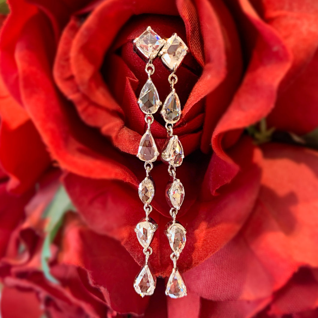 Rose Cut Diamond Earrings