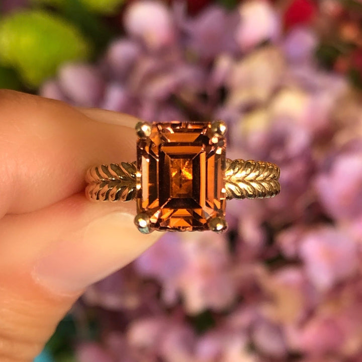 Peach Tourmaline Ring