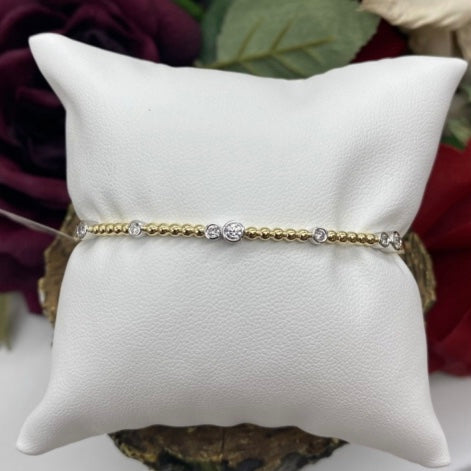 Two-Tone Diamond Bangle Bracelet