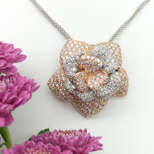 Diamond Flower Estate Pendant