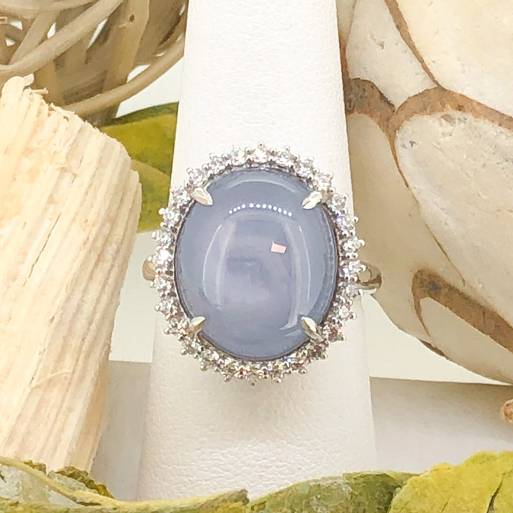 Star Sapphire & Diamond Ring