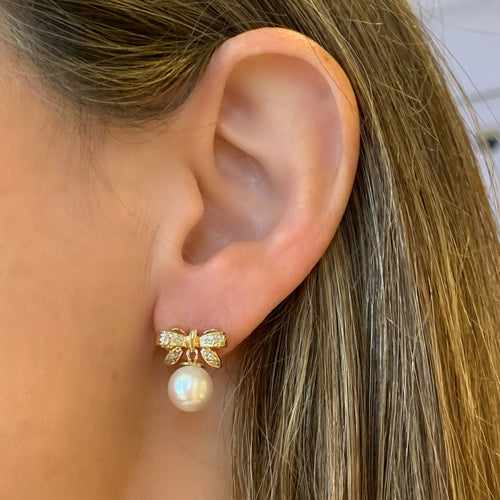 Estate Pearl Bow Studs