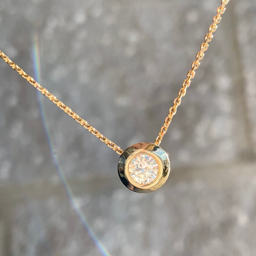 Estate Diamond Bezel Necklace