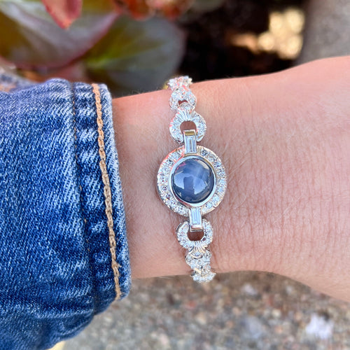 Estate Star Sapphire & Diamond Bracelet