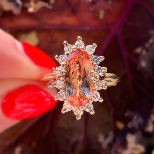 Imperial Topaz & Diamond Estate Ring