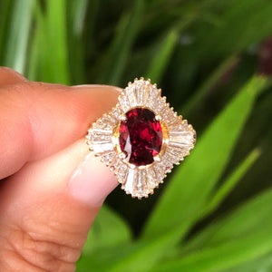 Ruby & Diamond Estate Ballerina Ring and Pendant