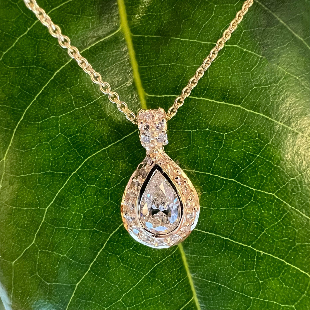 Pear Shape Diamond Estate Necklace