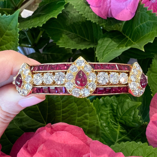 Estate Ruby & Diamond Bangle